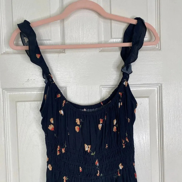 CAPULET Gemma Tulip Mini Dress Black Floral Ruffle Sleeveless Smocked XS Revolve - Picture 4 of 8